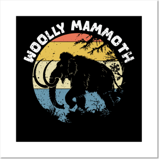 woolly mammoth animal vintage Posters and Art